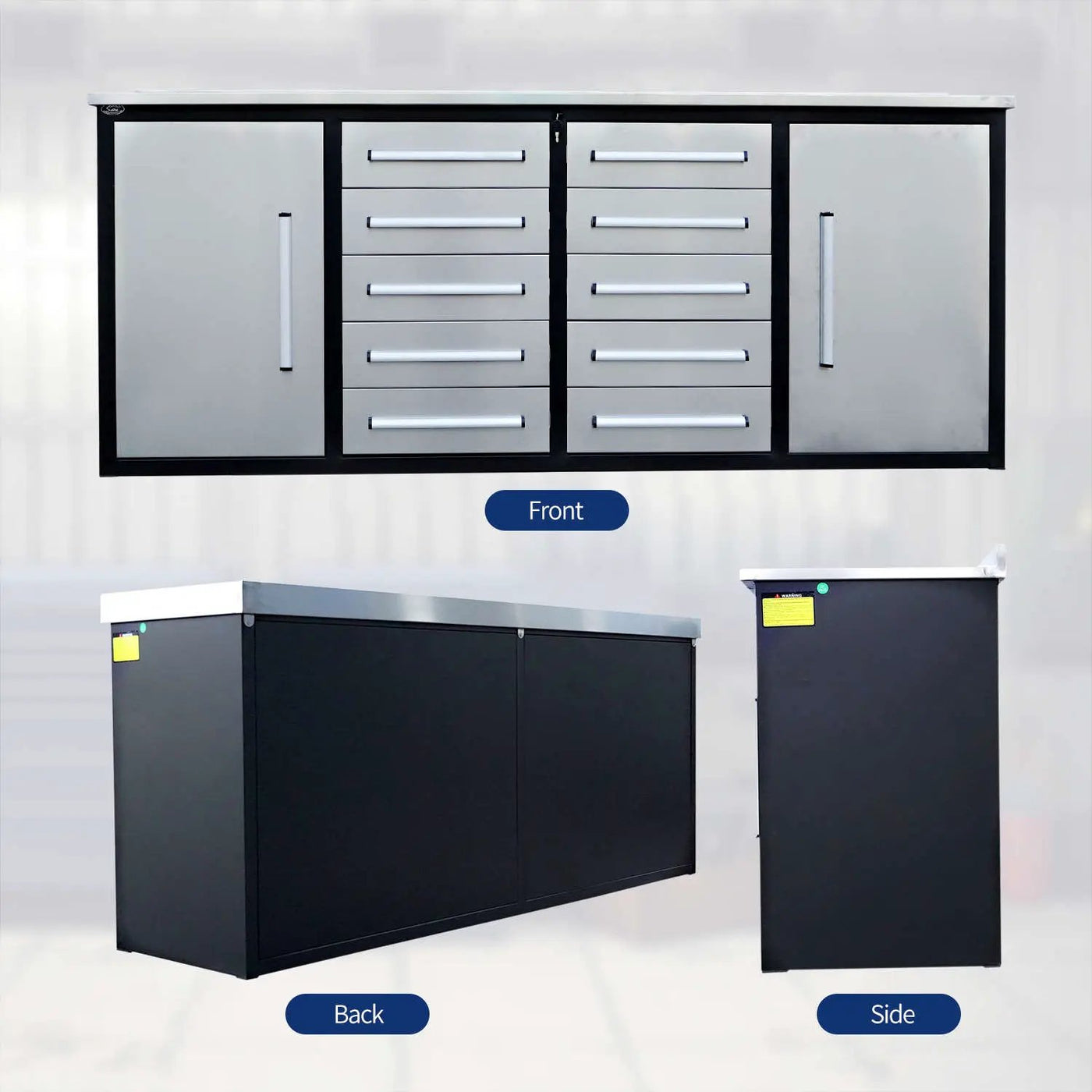 7ft Heavy Duty Workbench with 10 Drawers & 2 Cabinets by Chery Industrial