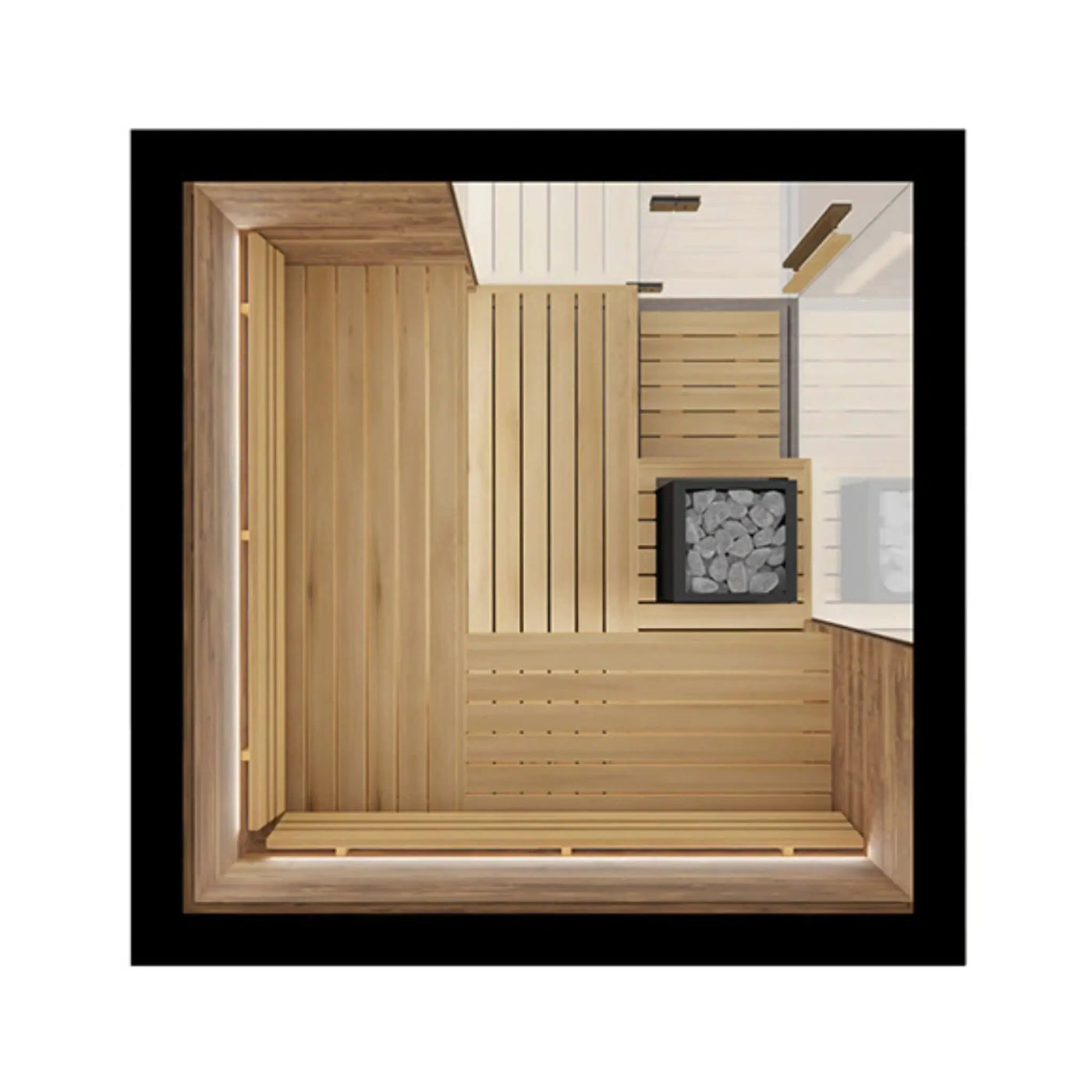 ThermaSol Astra 4-Person Indoor Semi Panoramic Glass Sauna Cabin [Made-To-Order] [14-ASTRADL\R] (SAK90471) by SAKSBY WHOLESALE