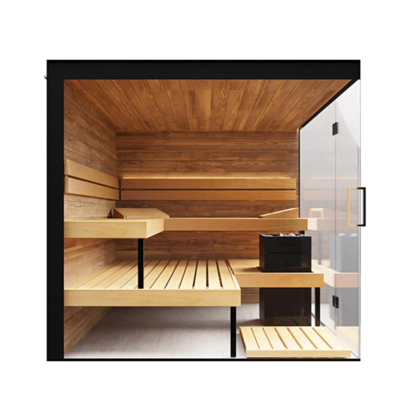 ThermaSol Lumaria 2-5 Person Indoor Glass Sauna Cabin [14-LUMARIA] (SAK84962) by SAKSBY WHOLESALE