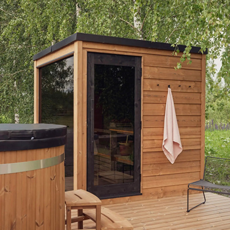 ThermaSol Nordic Dawn 4-Person Fully-Assembled Outdoor Sauna Cabin [Made-To-Order] [14-KIR-4555] (SAK82057) by SAKSBY WHOLESALE