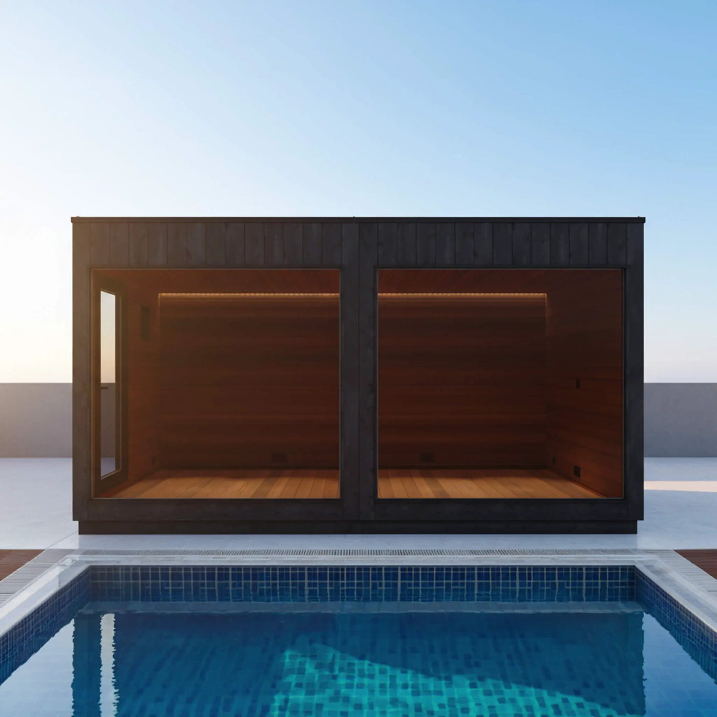 ThermaSol Nordic Misty XL 1-Entrance Outdoor Sauna Lounge [Made-To-Order] [14-KIR-3879/80] (SAK19046) by SAKSBY WHOLESALE