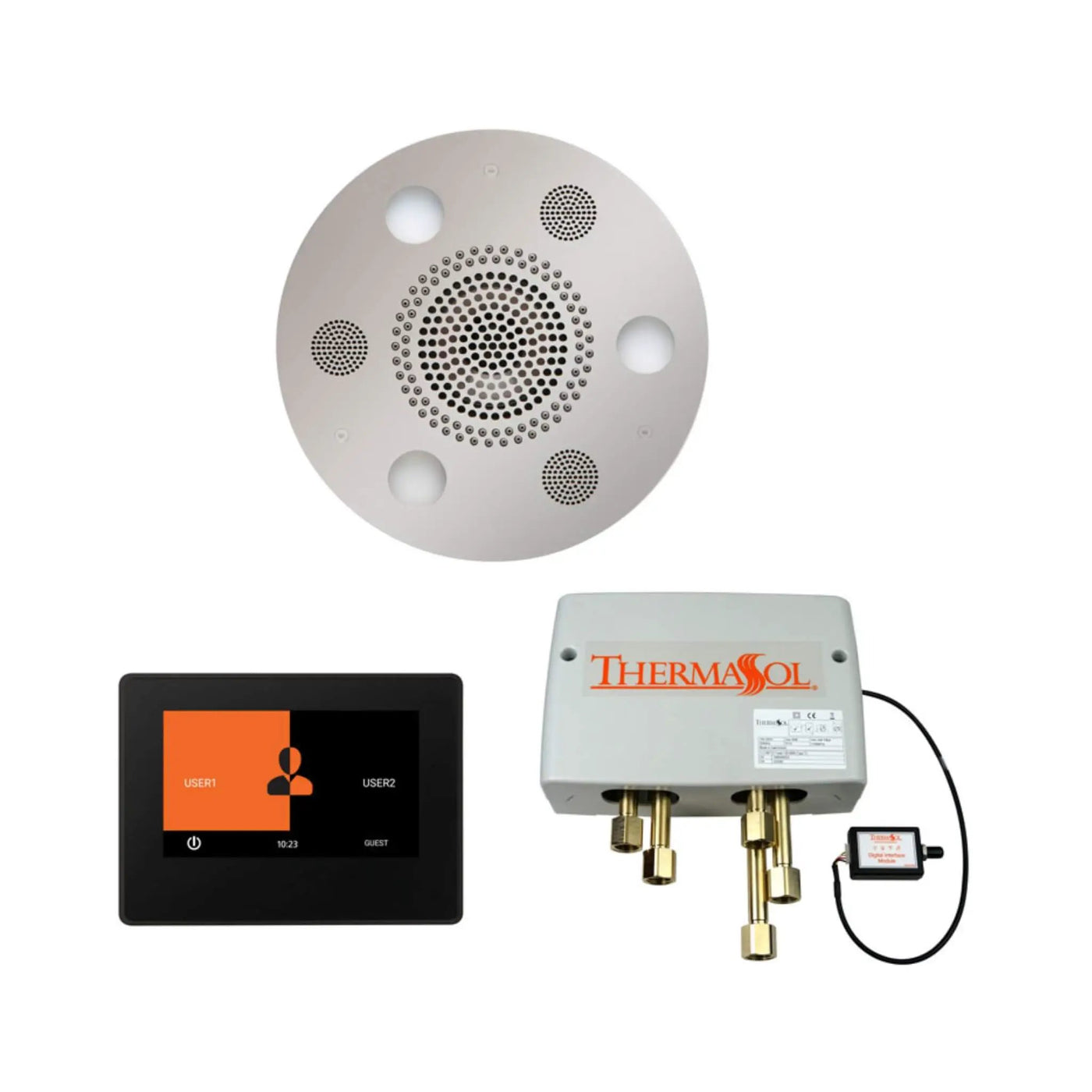 ThermaSol SignaTouch 7-Inch Digital Shower Steam Control Package With Serenity Rainhead [WSP7S/R] (SAK71572) by SAKSBY WHOLESALE