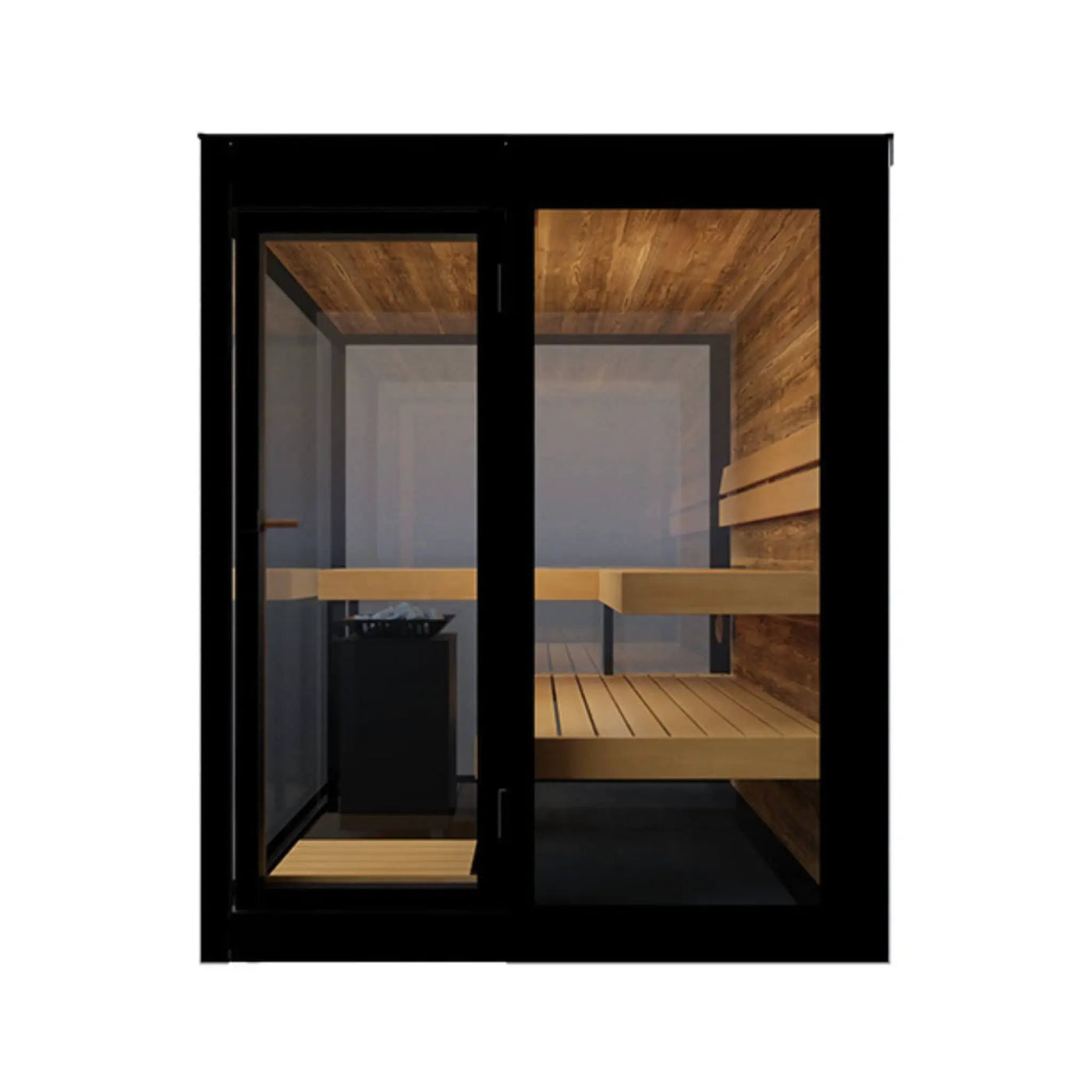 ThermaSol Vue 4-Person Outdoor Mirrored Glass Sauna [Made-To-Order] [14-VUEDL/R] (SAK84963) by SAKSBY WHOLESALE
