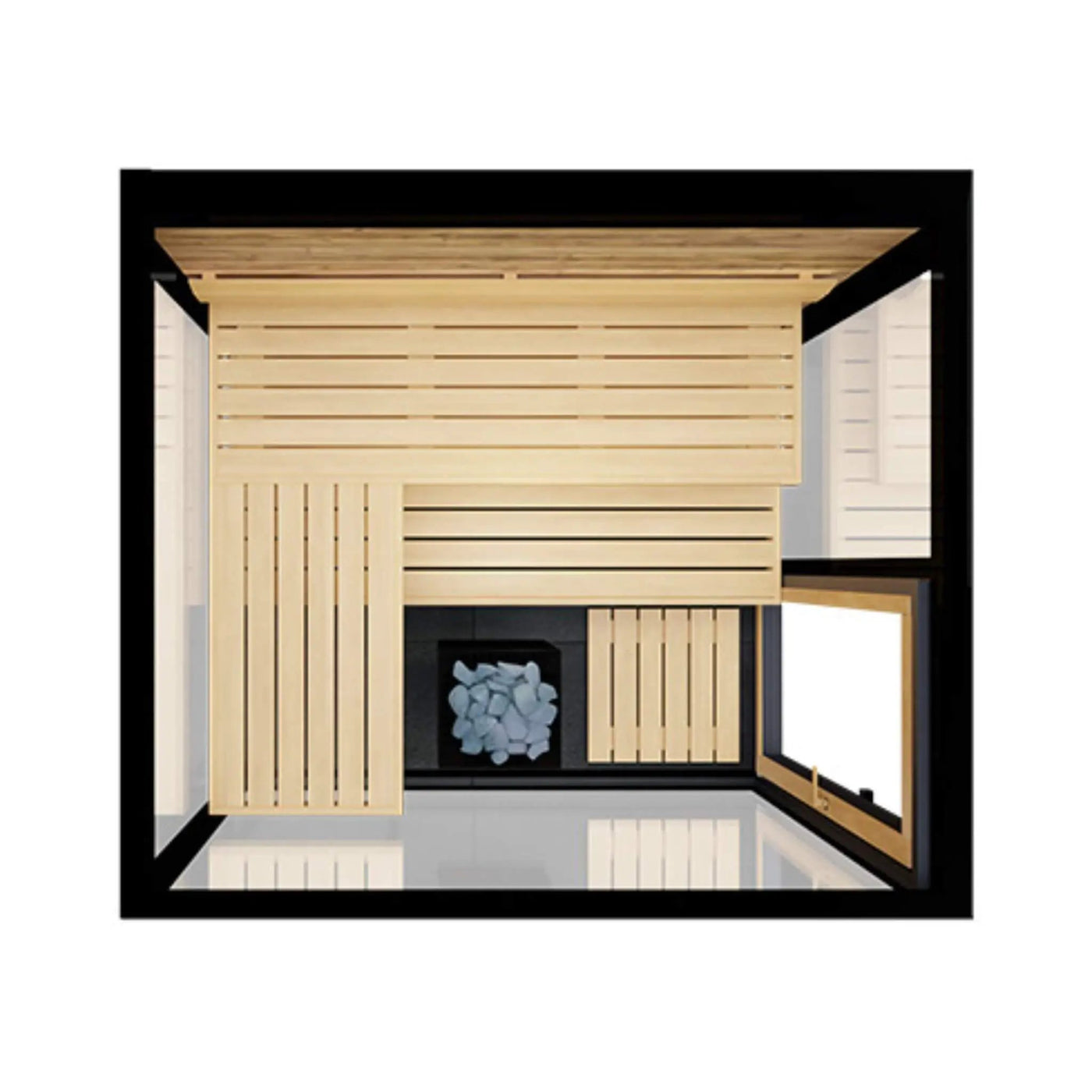 ThermaSol Vue 4-Person Outdoor Mirrored Glass Sauna [Made-To-Order] [14-VUEDL/R] (SAK84963) by SAKSBY WHOLESALE
