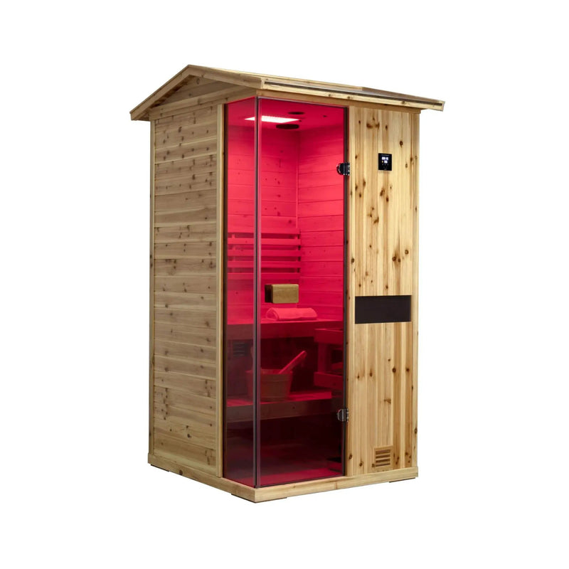 Thermora Nova 1-Person Outdoor Weather-Resistant Traditional Wooden Steam Sauna Room (SAK71642) by SAKSBY WHOLESALE