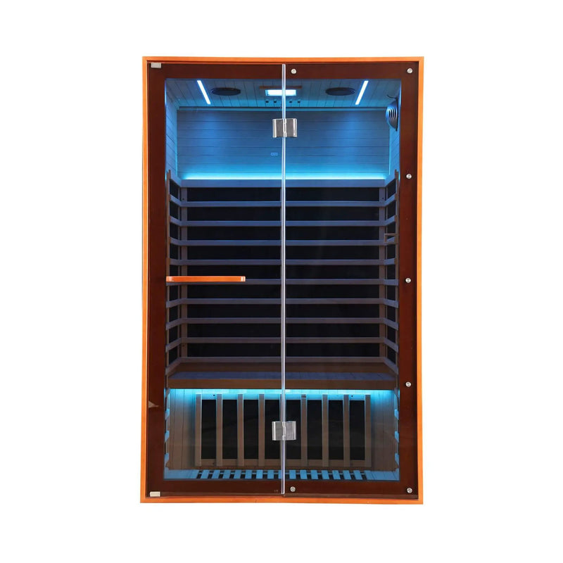 Thermora Fontaine 2-Person Luxury Canadian Hemlock Infrared Sauna With Glass Front (SAK97216) by SAKSBY WHOLESALE