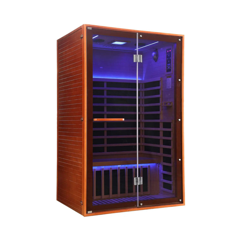 Thermora Fontaine 2-Person Luxury Canadian Hemlock Infrared Sauna With Glass Front (SAK97216) by SAKSBY WHOLESALE