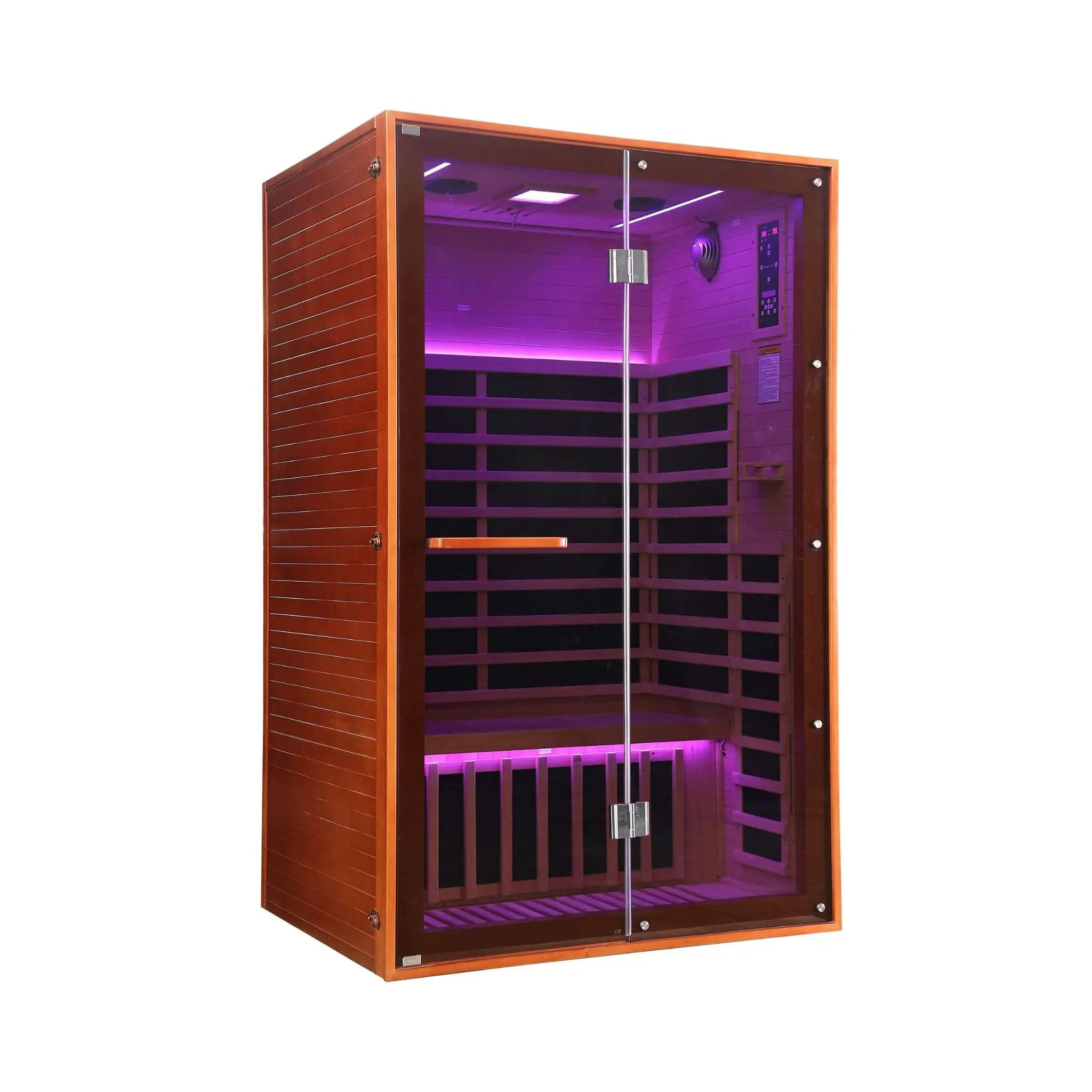 Thermora Fontaine 2-Person Luxury Canadian Hemlock Infrared Sauna With Glass Front (SAK97216) by SAKSBY WHOLESALE