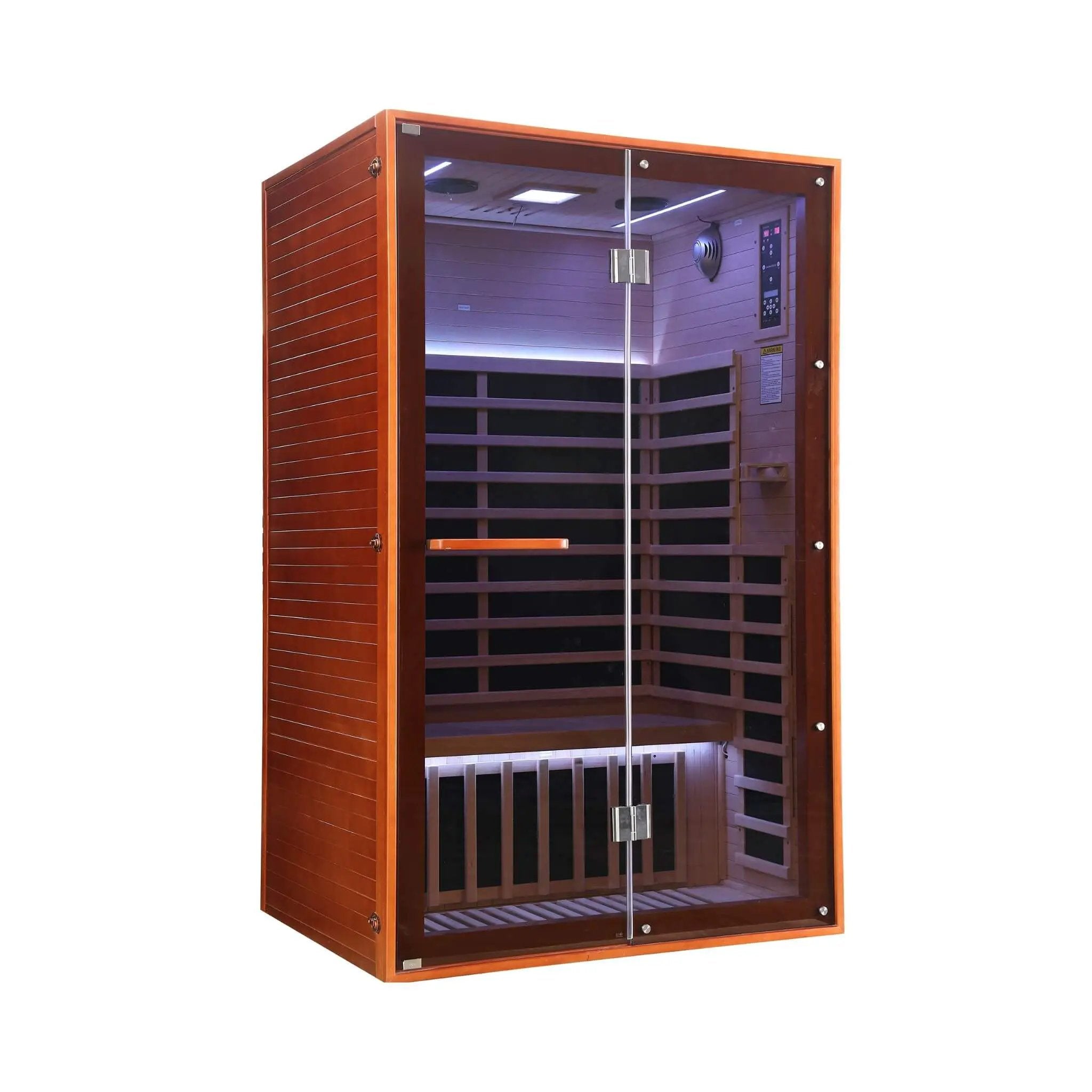 Thermora Fontaine 2-Person Luxury Canadian Hemlock Infrared Sauna With Glass Front (SAK97216) by SAKSBY WHOLESALE