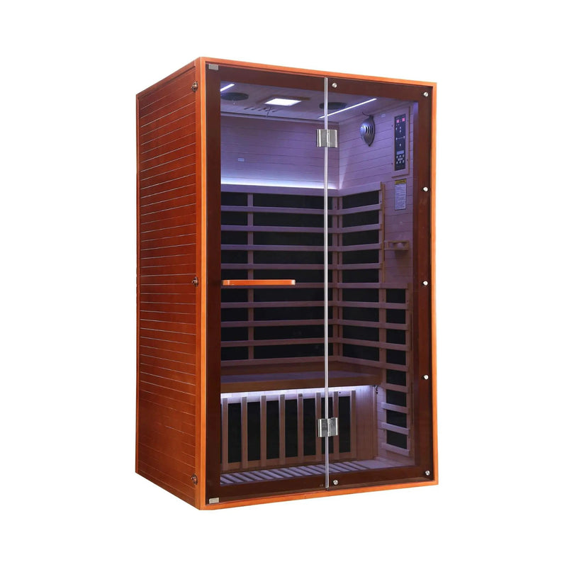Thermora Fontaine 2-Person Luxury Canadian Hemlock Infrared Sauna With Glass Front (SAK97216) by SAKSBY WHOLESALE