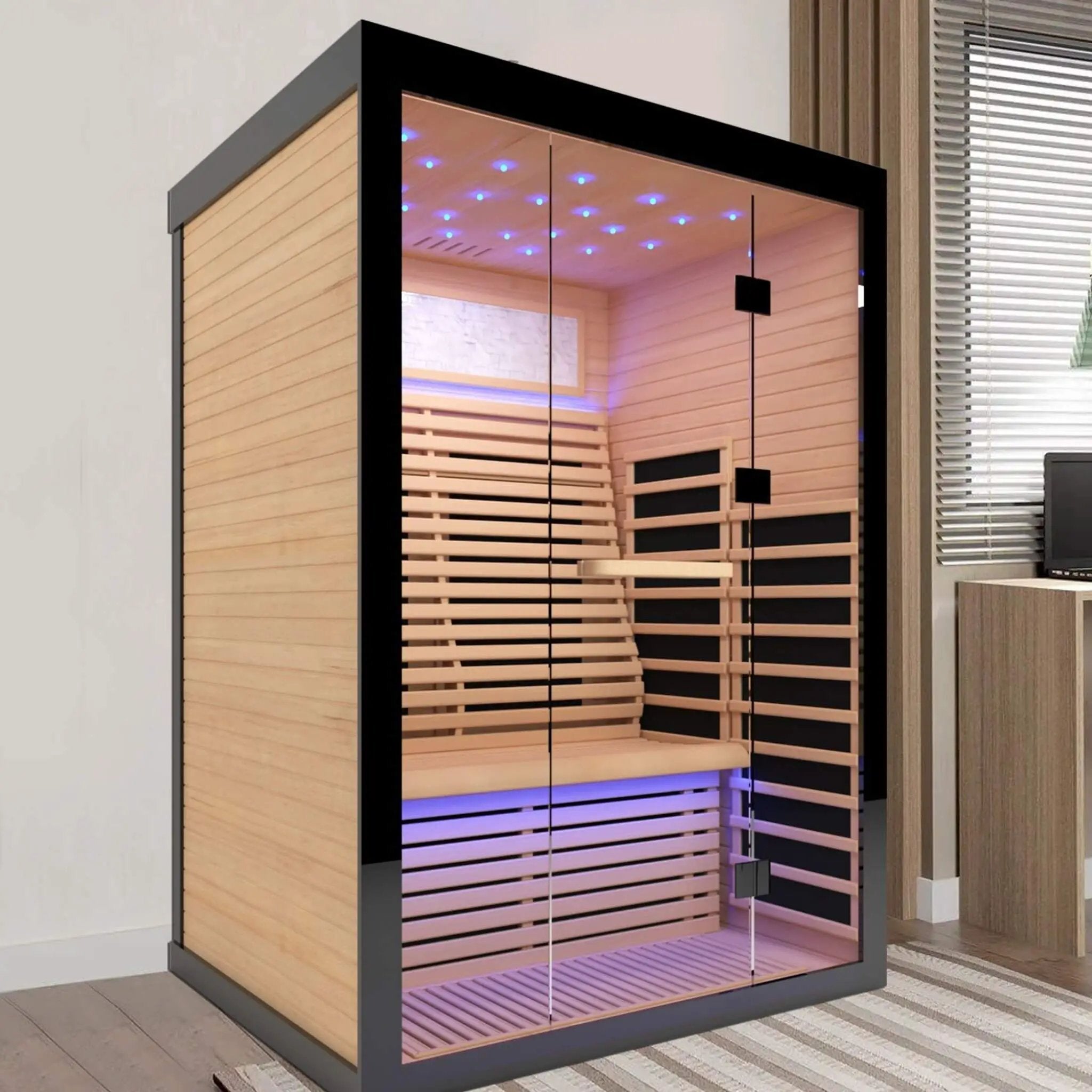 Thermora Vapor Luxury 2-Person Canadian Hemlock Wood Far Infrared Home Sauna (SAK56874) by SAKSBY WHOLESALE