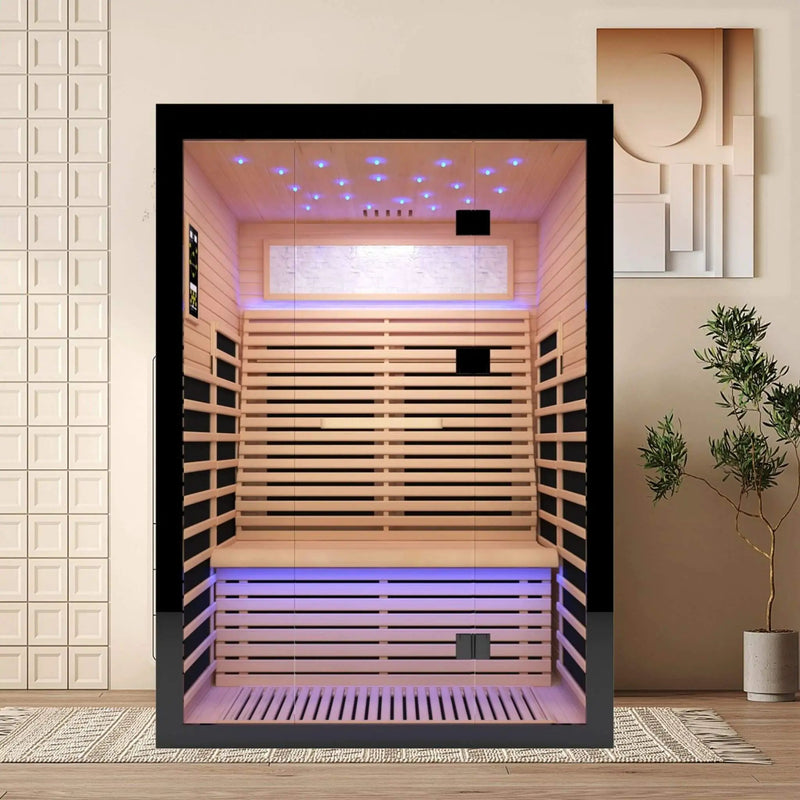 Thermora Vapor Luxury 2-Person Canadian Hemlock Wood Far Infrared Home Sauna (SAK56874) by SAKSBY WHOLESALE