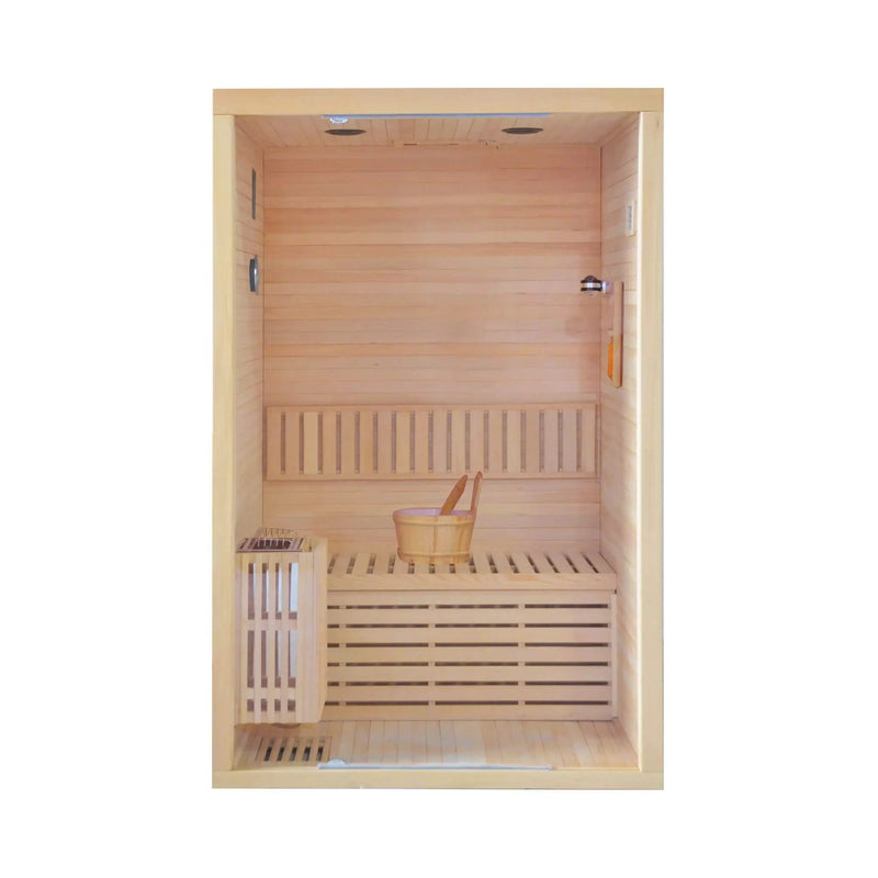 Thermora Alpine Premium 2-Person 3KW Hemlock Wood Sauna With LED Wall Light (SAK28471) by SAKSBY WHOLESALE