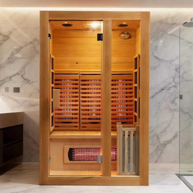 Rövia Luma 2-Person Indoor Hybrid Sauna Room With Infrared And 3.5KW Steam Heater [Made-To-Order] (SAK83750) by SAKSBY WHOLESALE