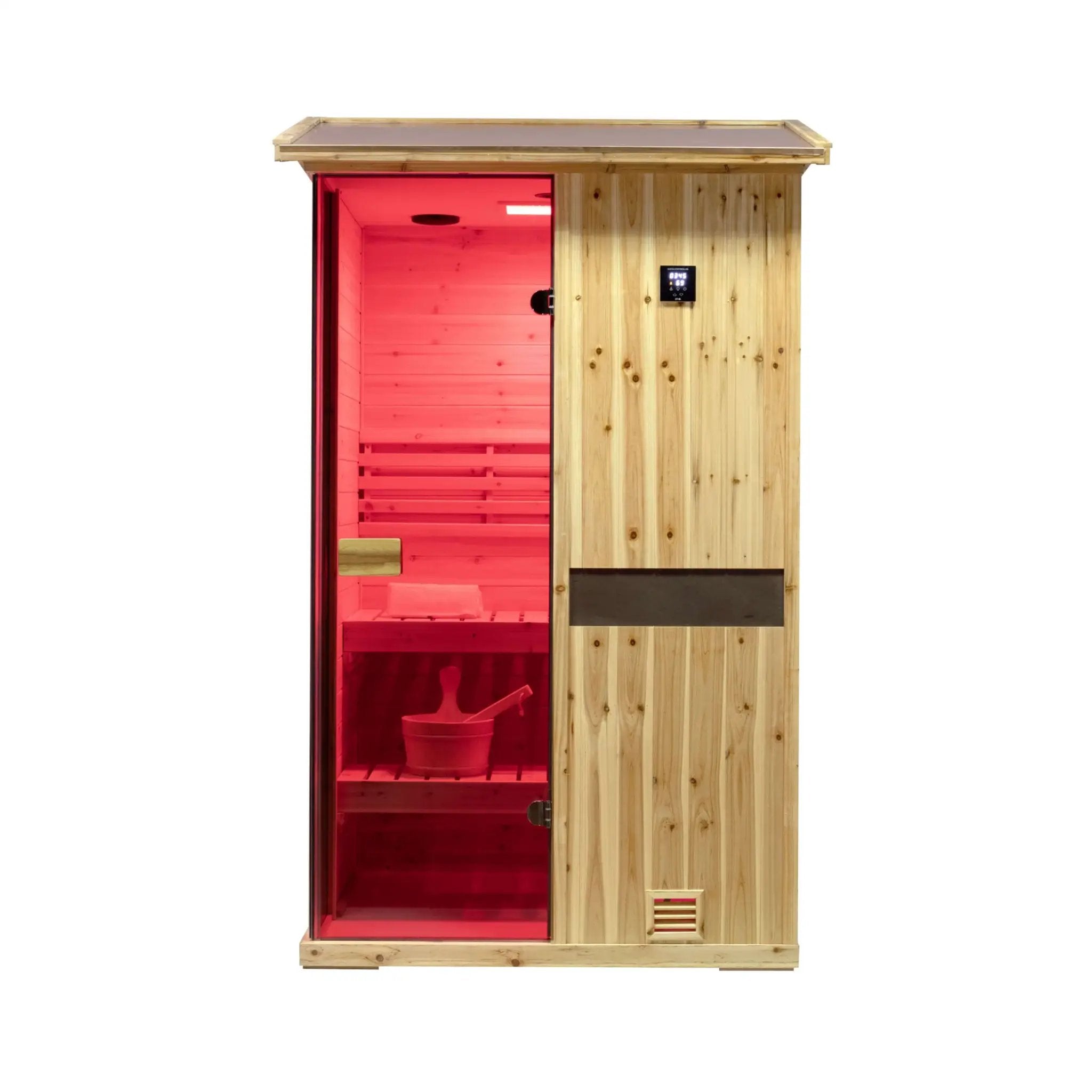 Thermora Arctic Premium 2-Person Outdoor Wooden Steam Sauna Room With Smart Control Panel And Bluetooth Audio (SAK52918) by SAKSBY WHOLESALE