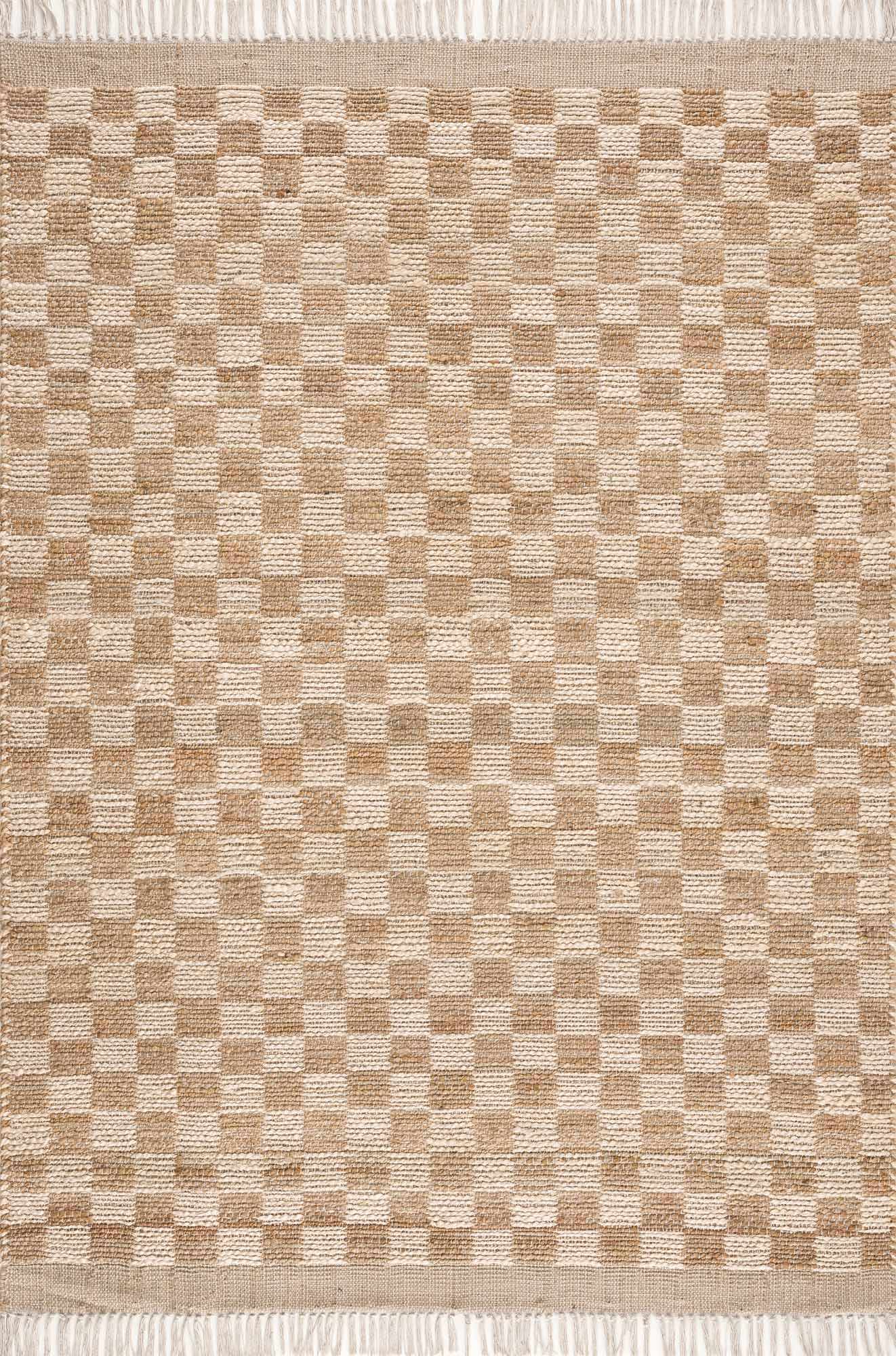 Ionut Checkered Jute Area Rug by Boutique Rugs