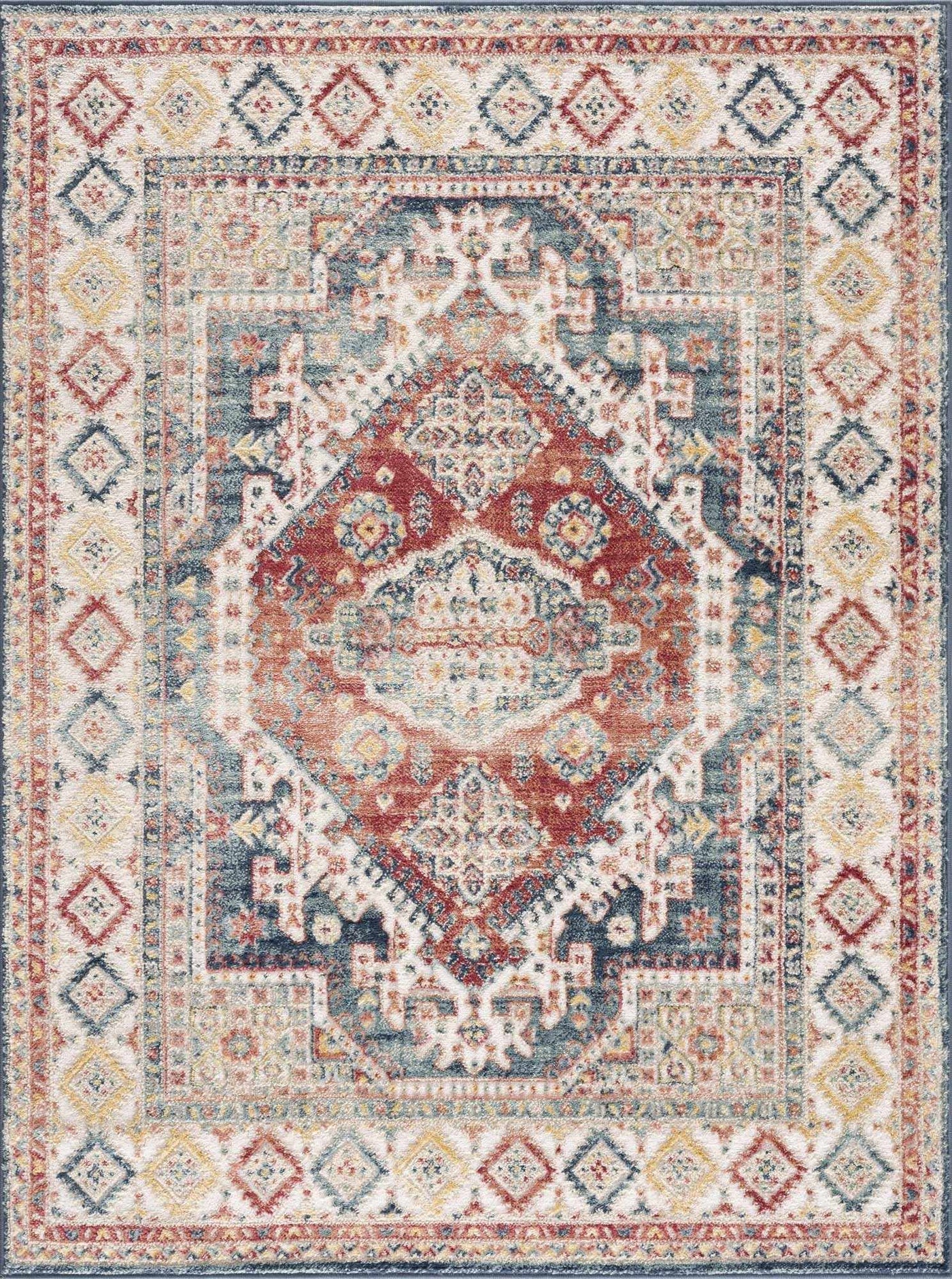 Brend Rust Medallion Area Rug - Clearance by Boutique Rugs