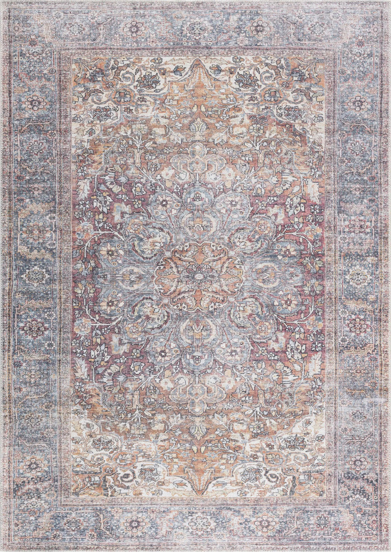 Rust Gardnertown Medallion Washable Area Rug - Clearance by Boutique Rugs