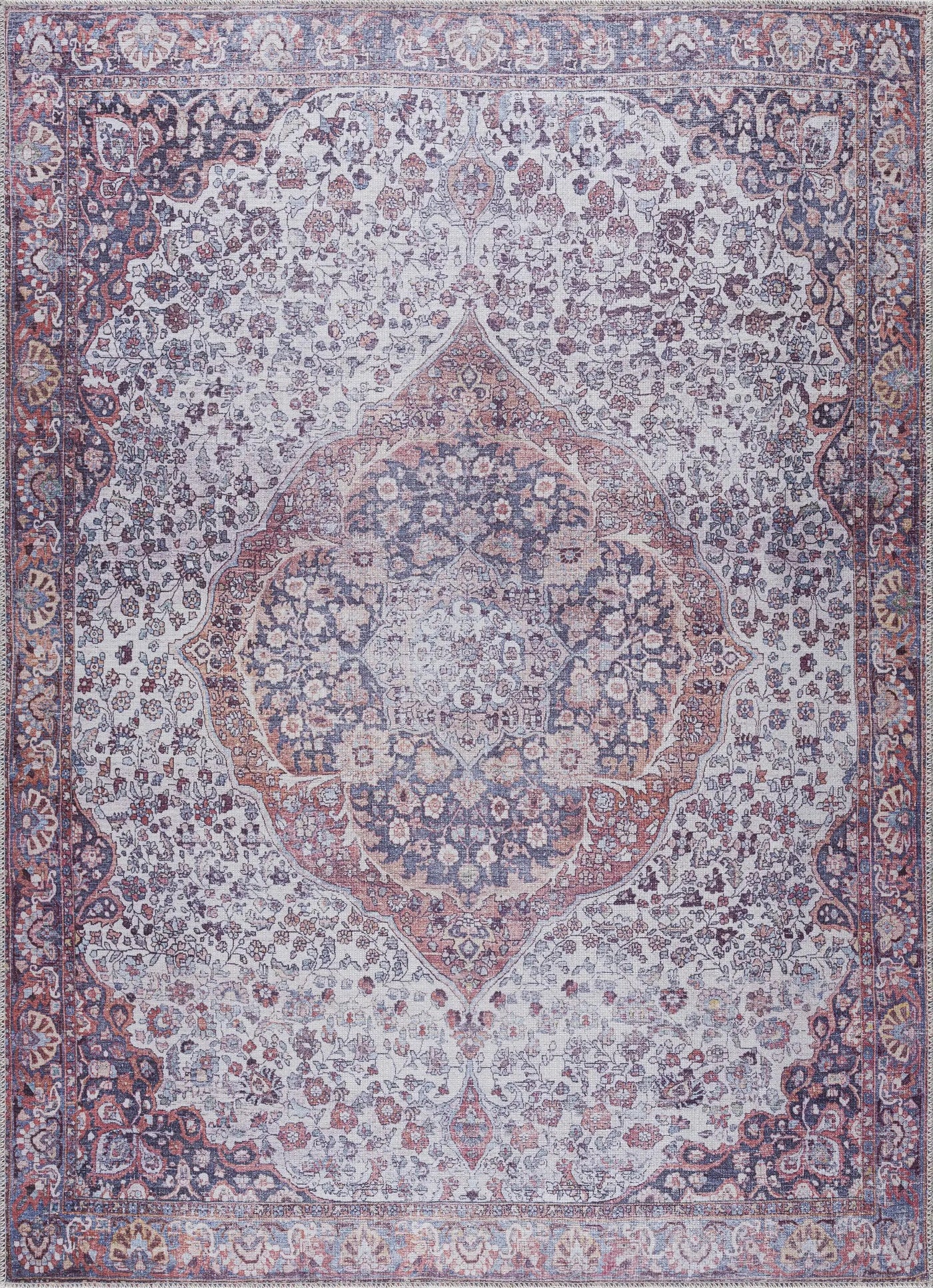 Red Cael Tumble Dry Washable Rug - Clearance by Boutique Rugs