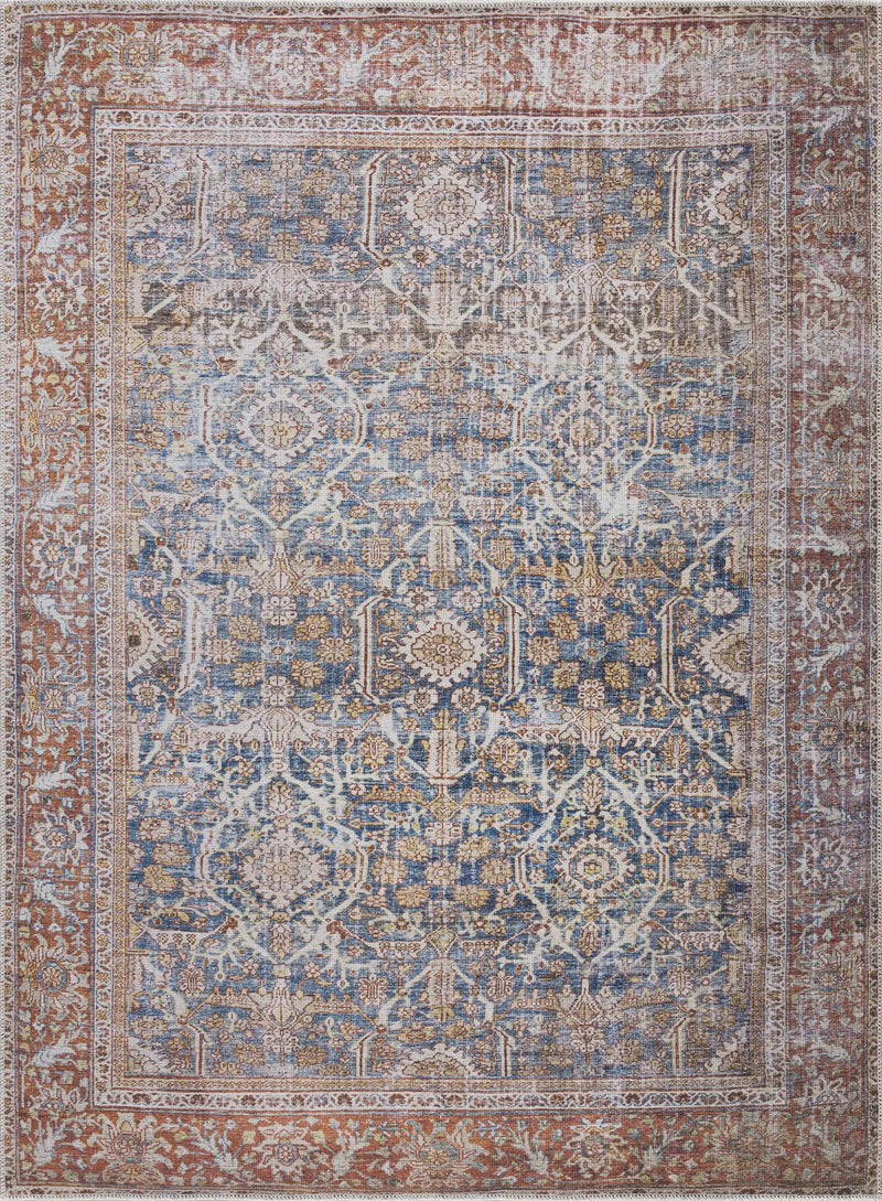 Rust Mair Traditional Washable Area Rug - Clearance by Boutique Rugs
