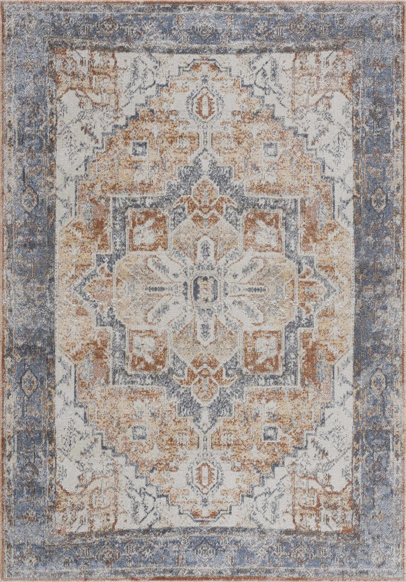 Blue Orange Hera Washable area rug - Clearance by Boutique Rugs
