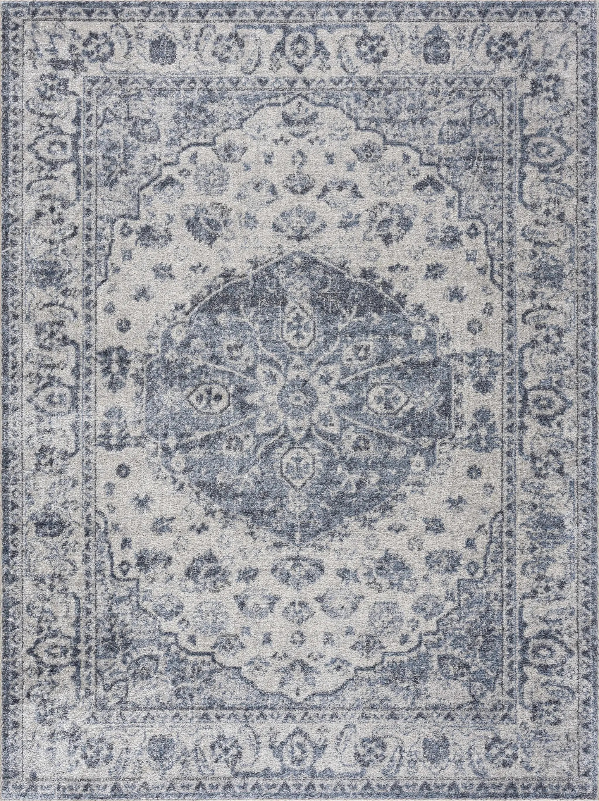 Blue Hiti Washable area rug - Clearance by Boutique Rugs
