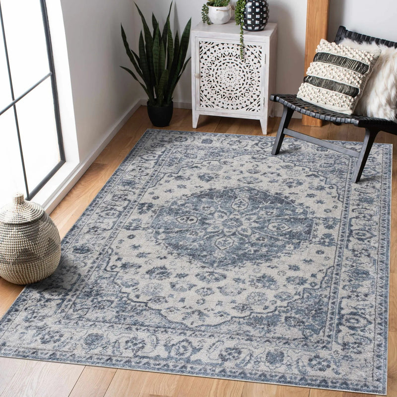 Blue Hiti Washable area rug - Clearance by Boutique Rugs