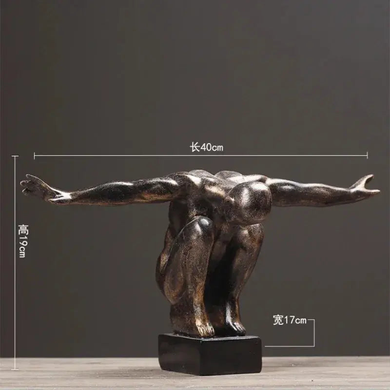 Thinker Statue Nordic Resin Art Sculpture by House Of Avana