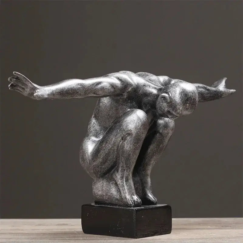 Thinker Statue Nordic Resin Art Sculpture by House Of Avana
