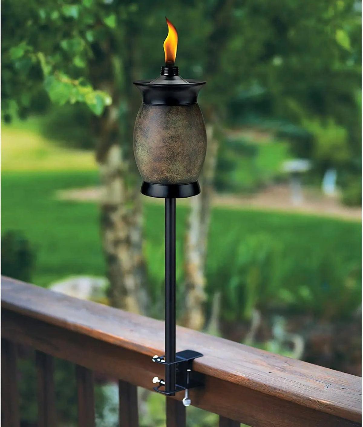 Threshold Deck Torch Clamp,For Pathway Lights -2 Pack [Aluminum] by Outdoor Solar Outlet