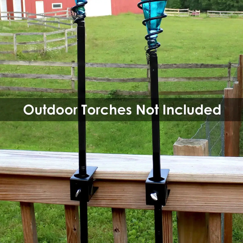 Threshold Deck Torch Clamp,For Pathway Lights -2 Pack [Aluminum] by Outdoor Solar Outlet