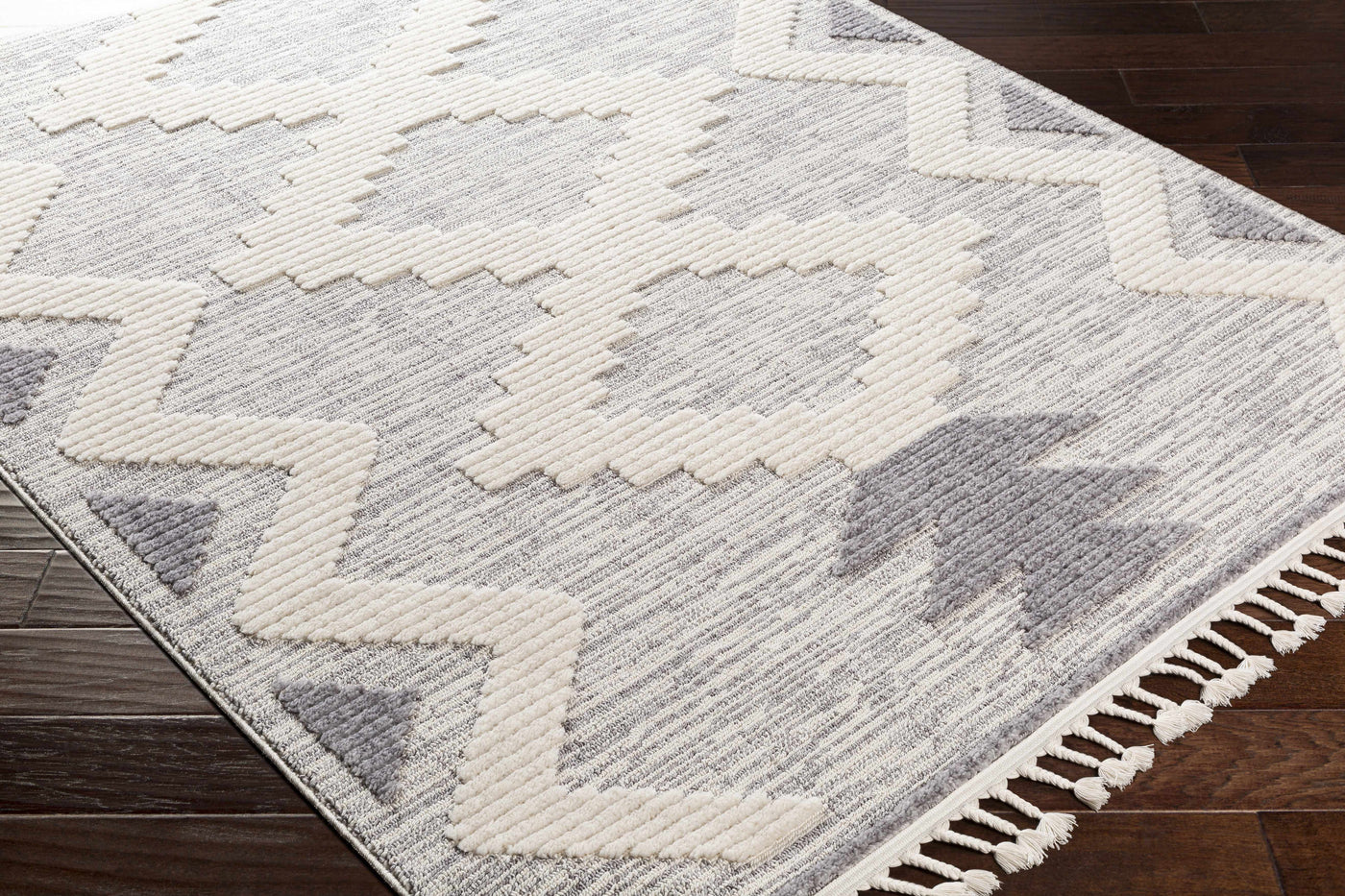 Thornburg High/Low Pile Rug with Tassels - Clearance by Boutique Rugs