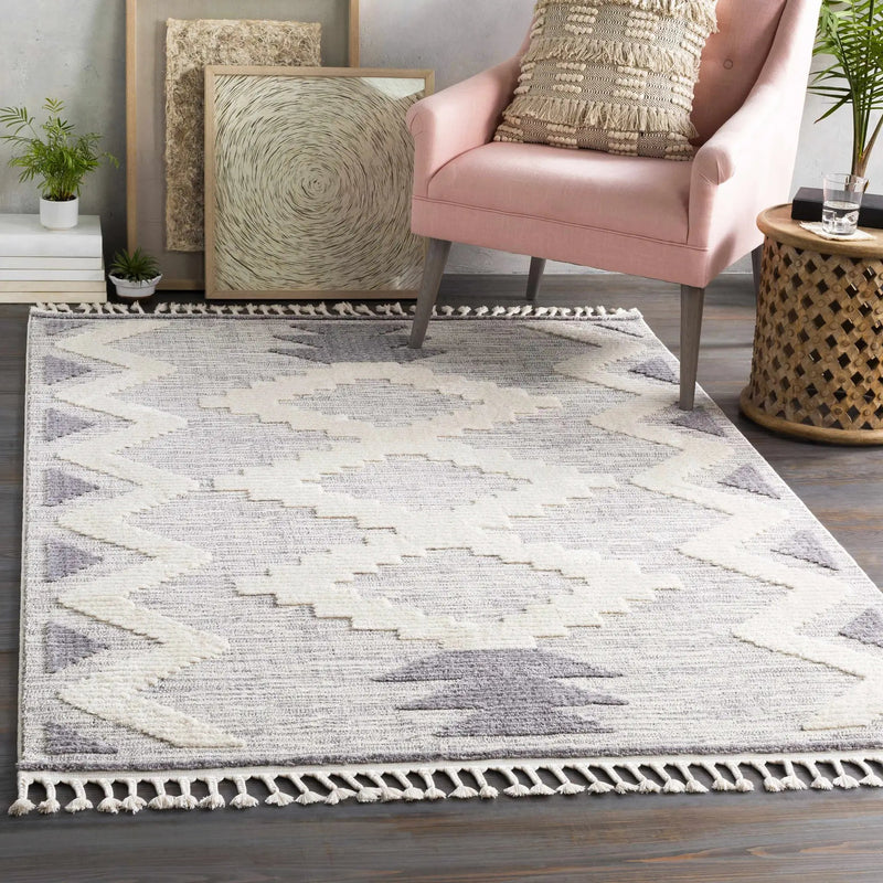 Thornburg High/Low Pile Rug with Tassels - Clearance by Boutique Rugs