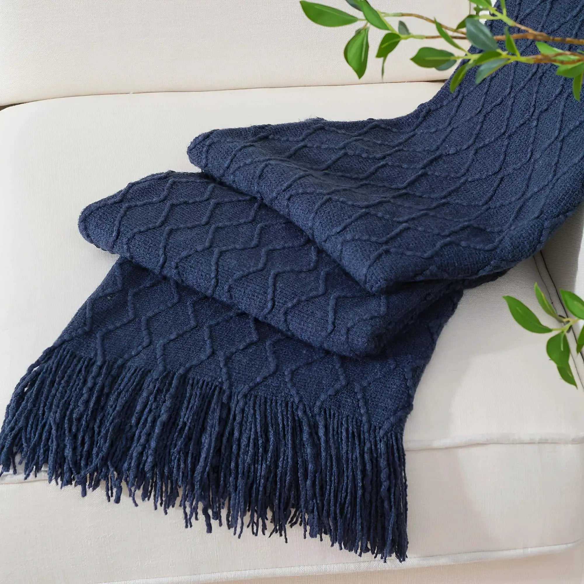 Throw Blanket - Soft Navy Blue 50x60 by House Of Avana