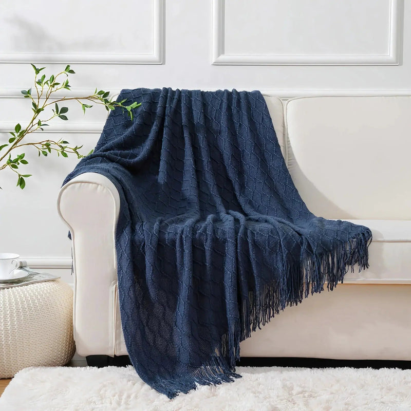 Throw Blanket - Soft Navy Blue 50x60 by House Of Avana