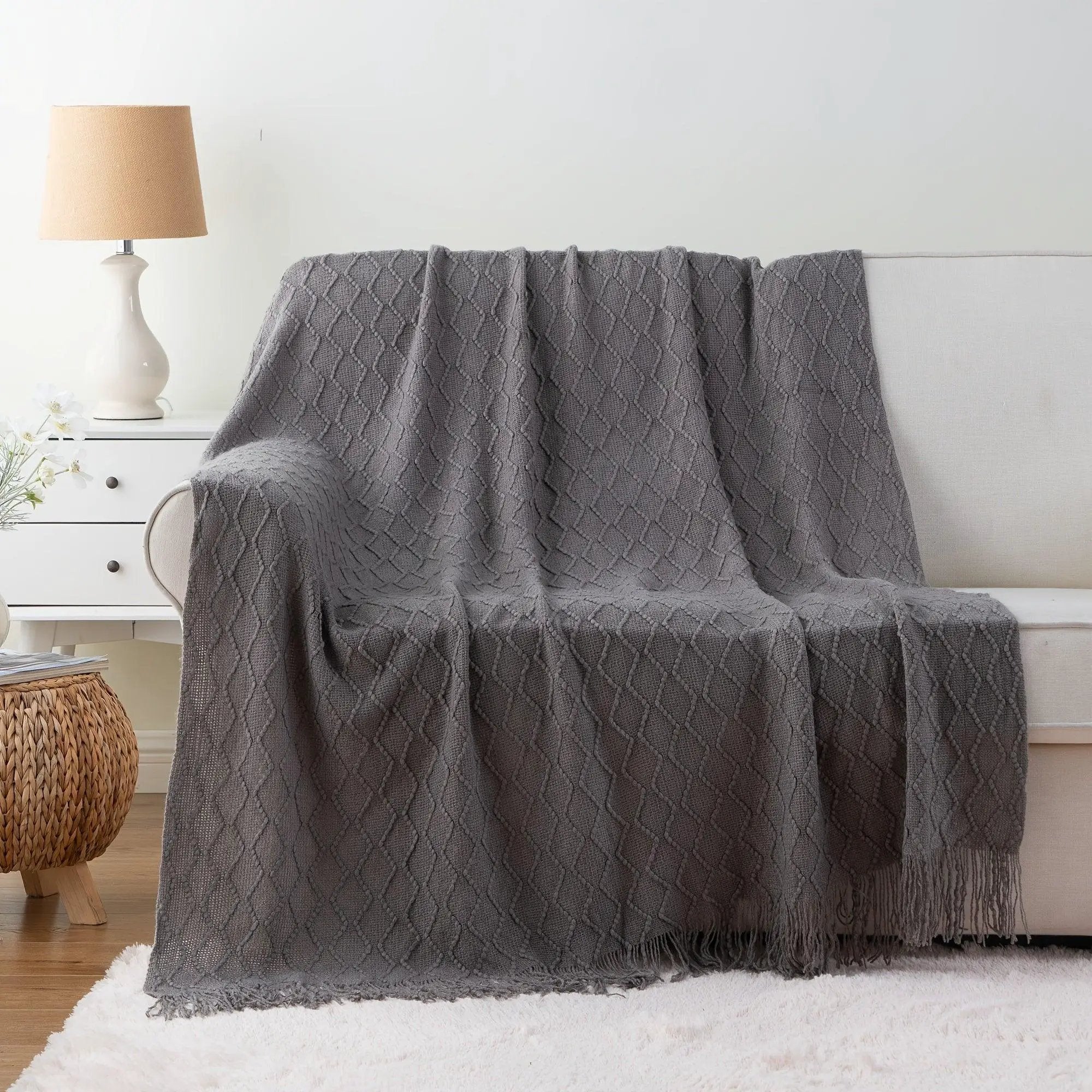 Throw Blanket - Soft Navy Blue 50x60 by House Of Avana