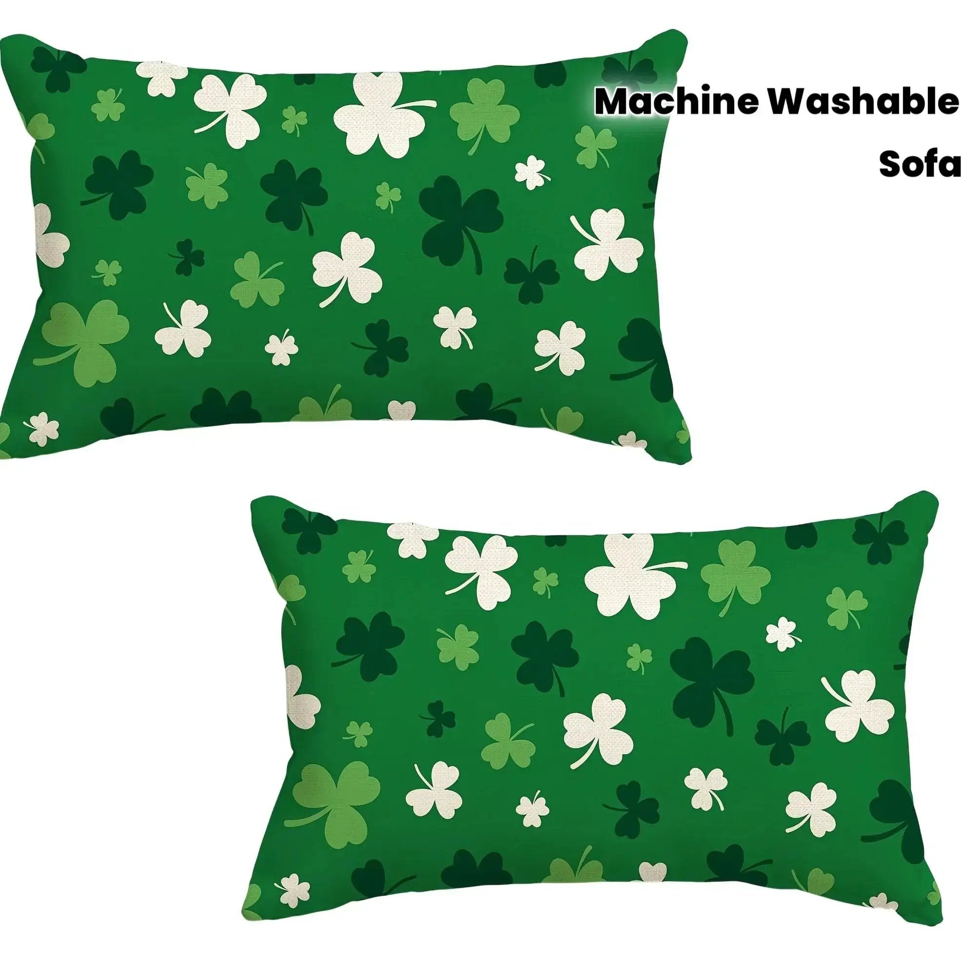 Throw Pillow - Shamrock Green Polyester 12x20 inch by House Of Avana