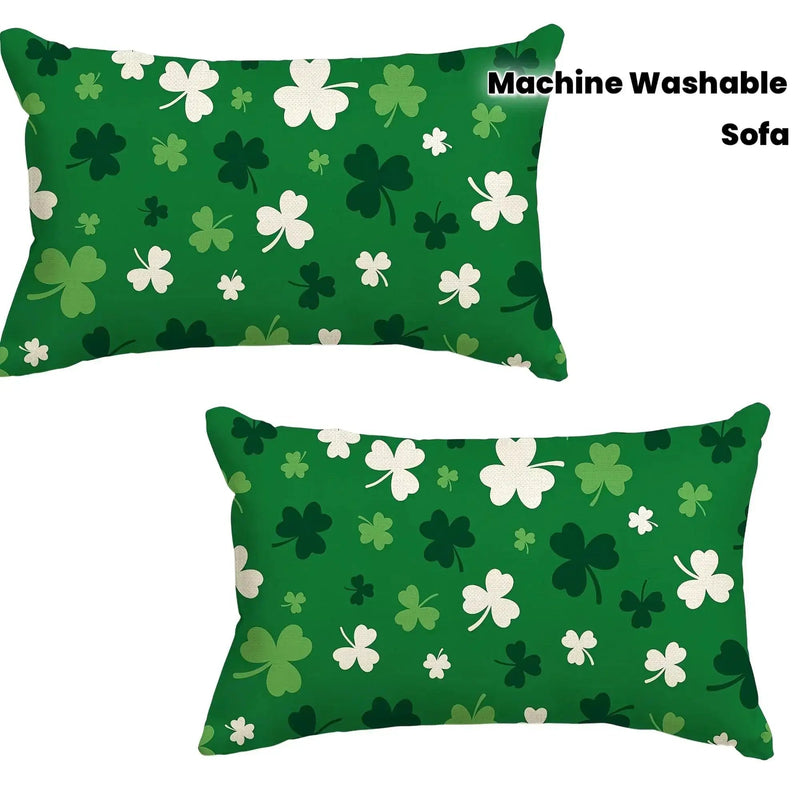 Throw Pillow - Shamrock Green Polyester 12x20 inch by House Of Avana