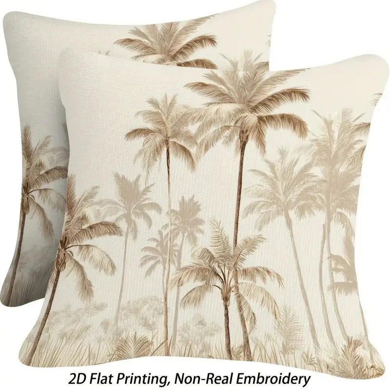 Throw Pillow - Zipper Beige Palm Tree by House Of Avana