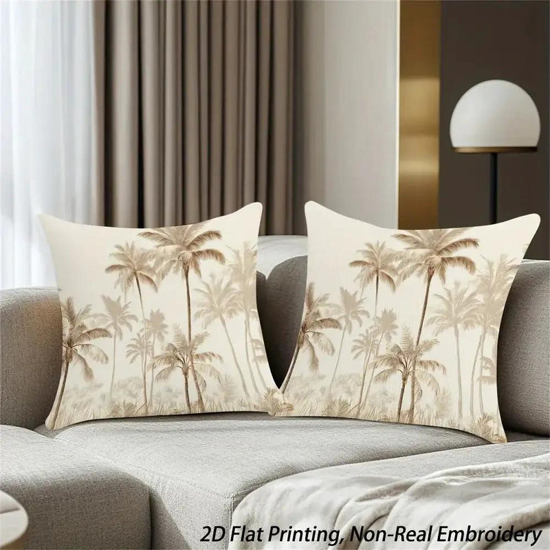 Throw Pillow - Zipper Beige Palm Tree by House Of Avana