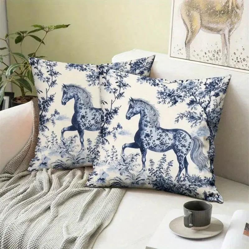 Throw Pillow - Zipper Cotton Indigo Blue by House Of Avana