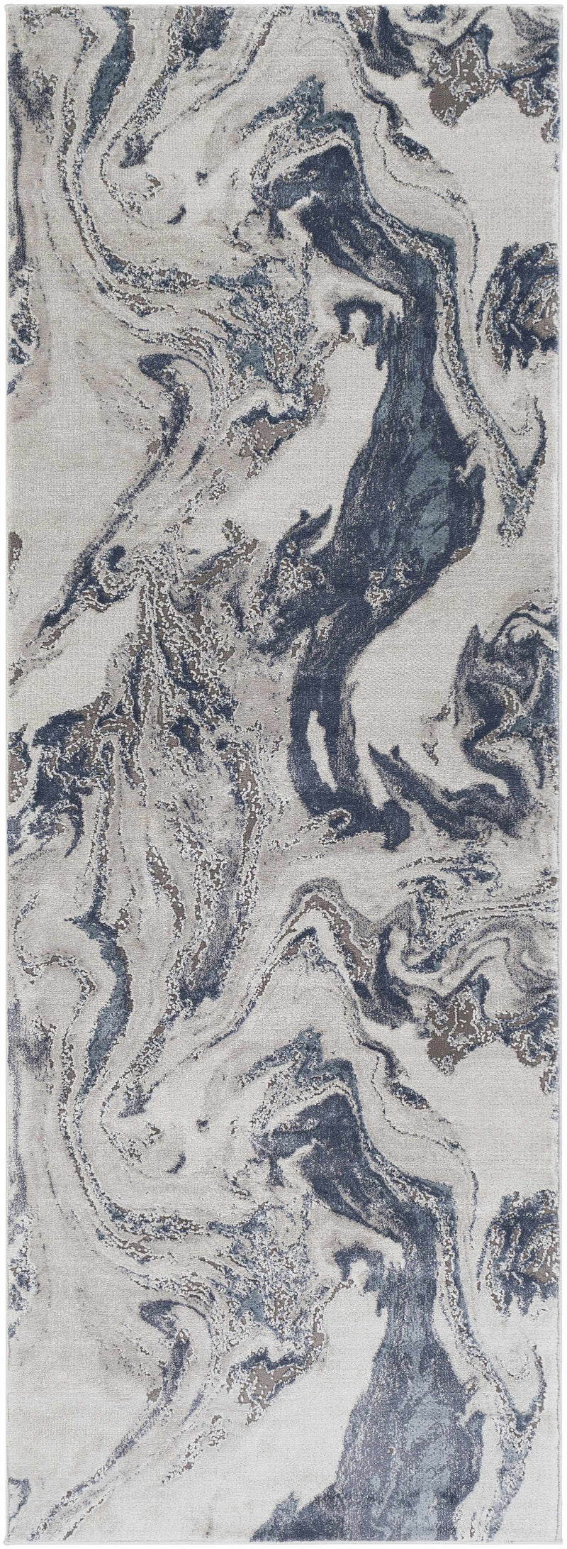 Moana Denim Blue Marble Area Rug by Boutique Rugs