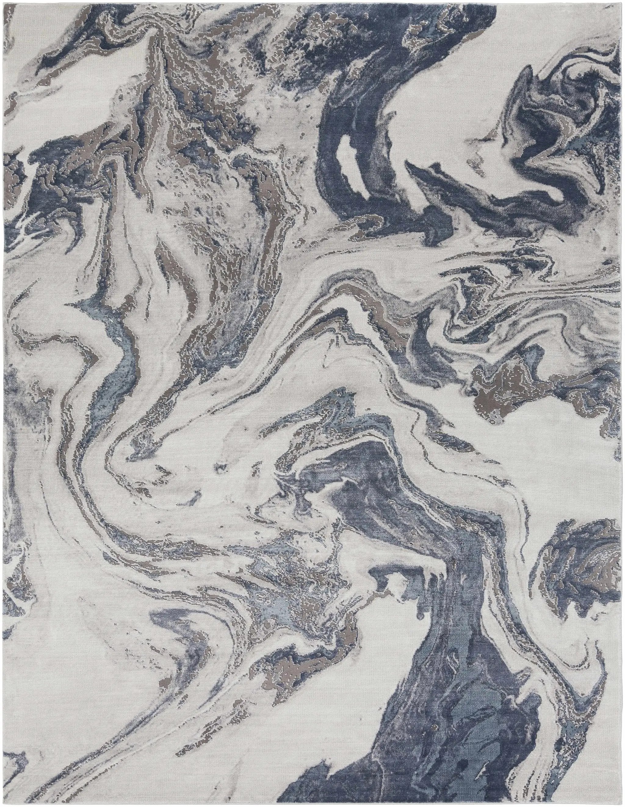 Moana Denim Blue Marble Area Rug by Boutique Rugs