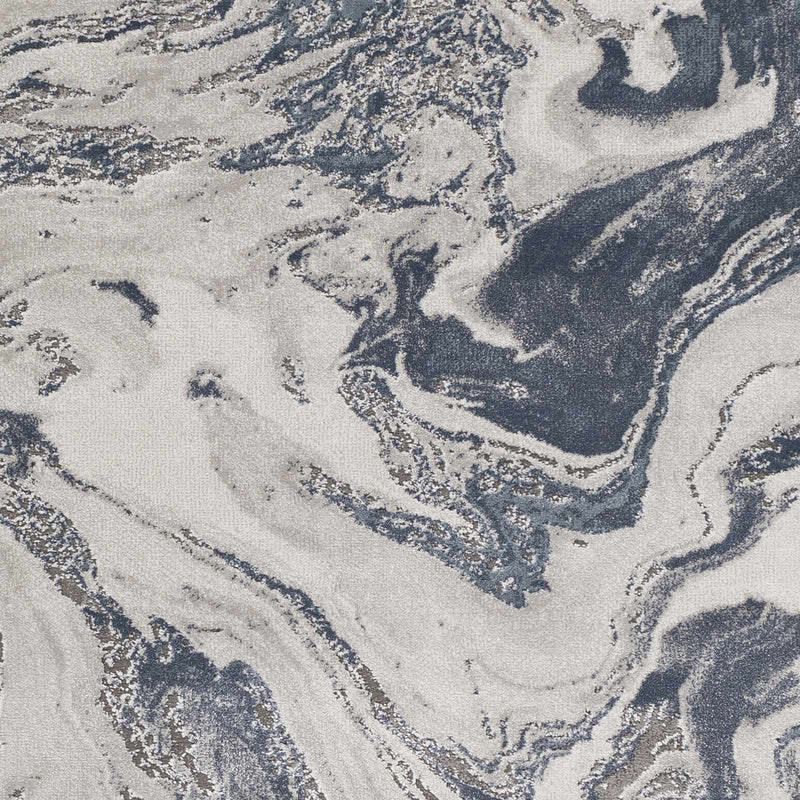 Moana Denim Blue Marble Area Rug by Boutique Rugs