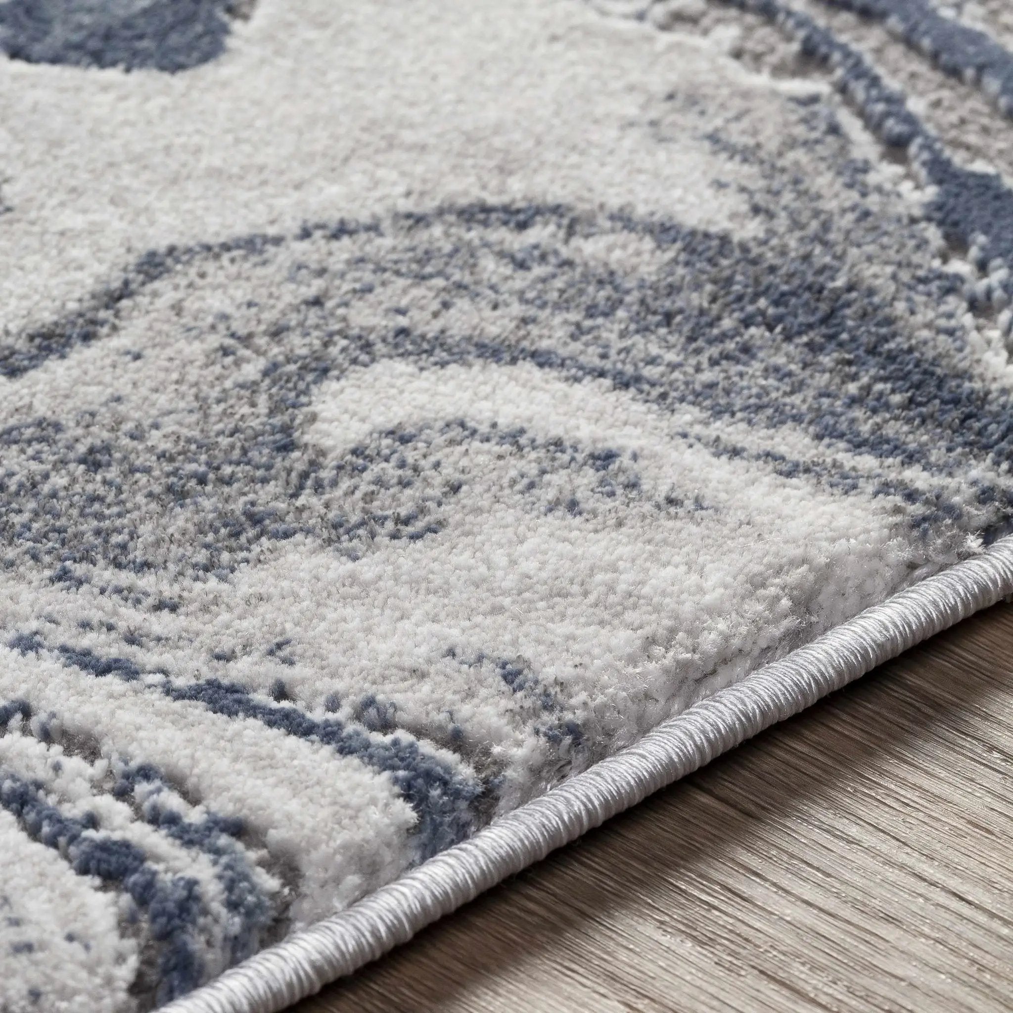 Moana Denim Blue Marble Area Rug by Boutique Rugs