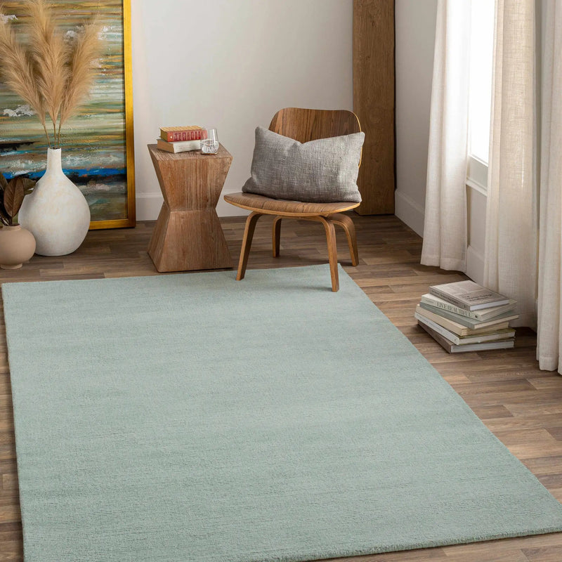 Brockton Solid Dusty Sage Wool Rug by Boutique Rugs