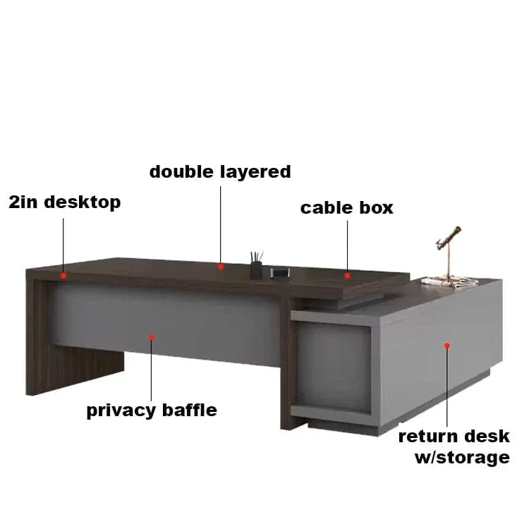 Elmore · Modern L-Shaped Executive Desk by Arc Grove
