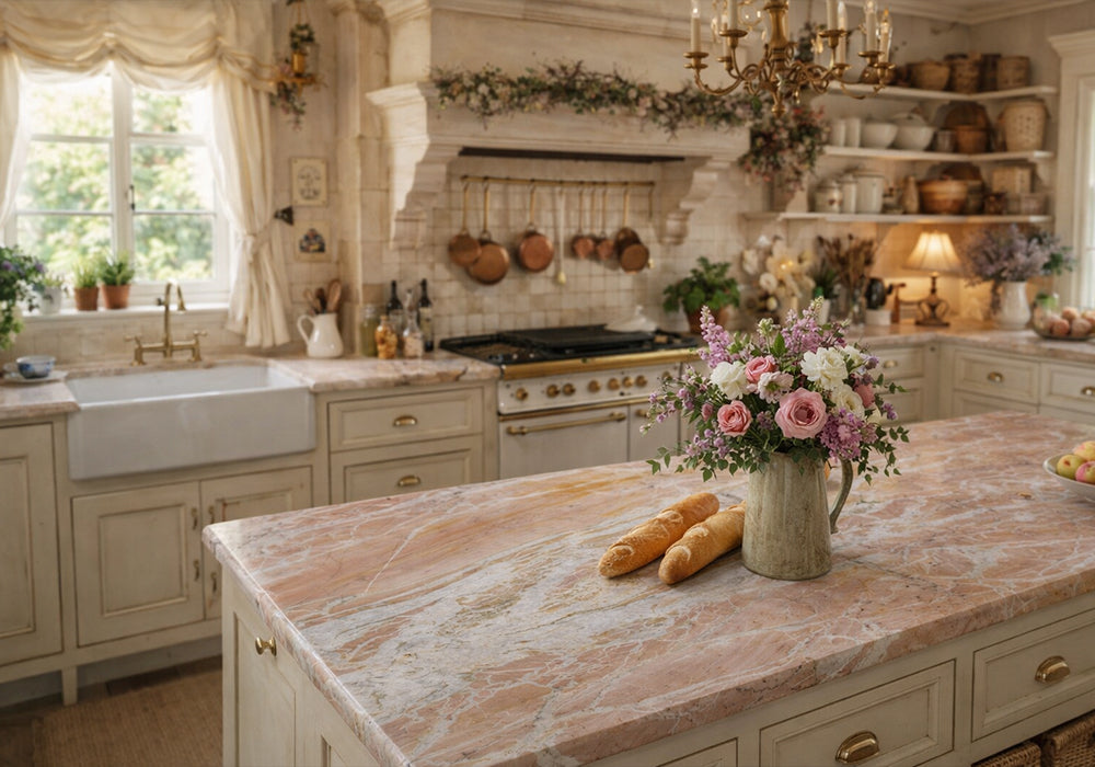 Tiffany Crystal Polished Quartzite Slab Random room scene