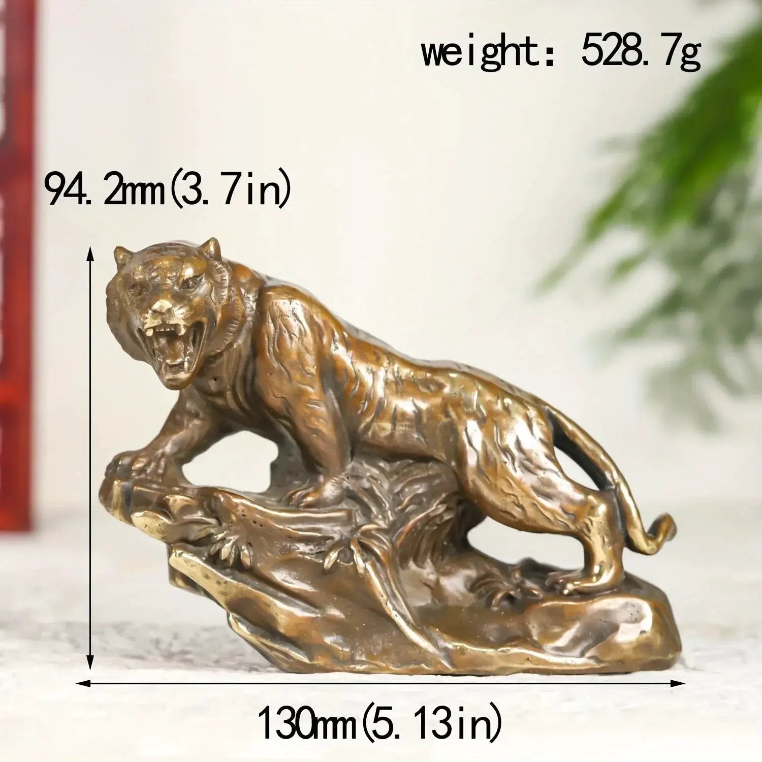 Tiger Figurine - Climbing Brass by House Of Avana