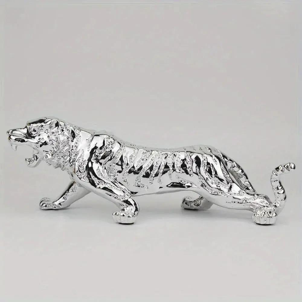 Golden Roaring Tiger Sculpture Decorative Table Accent by House Of Avana